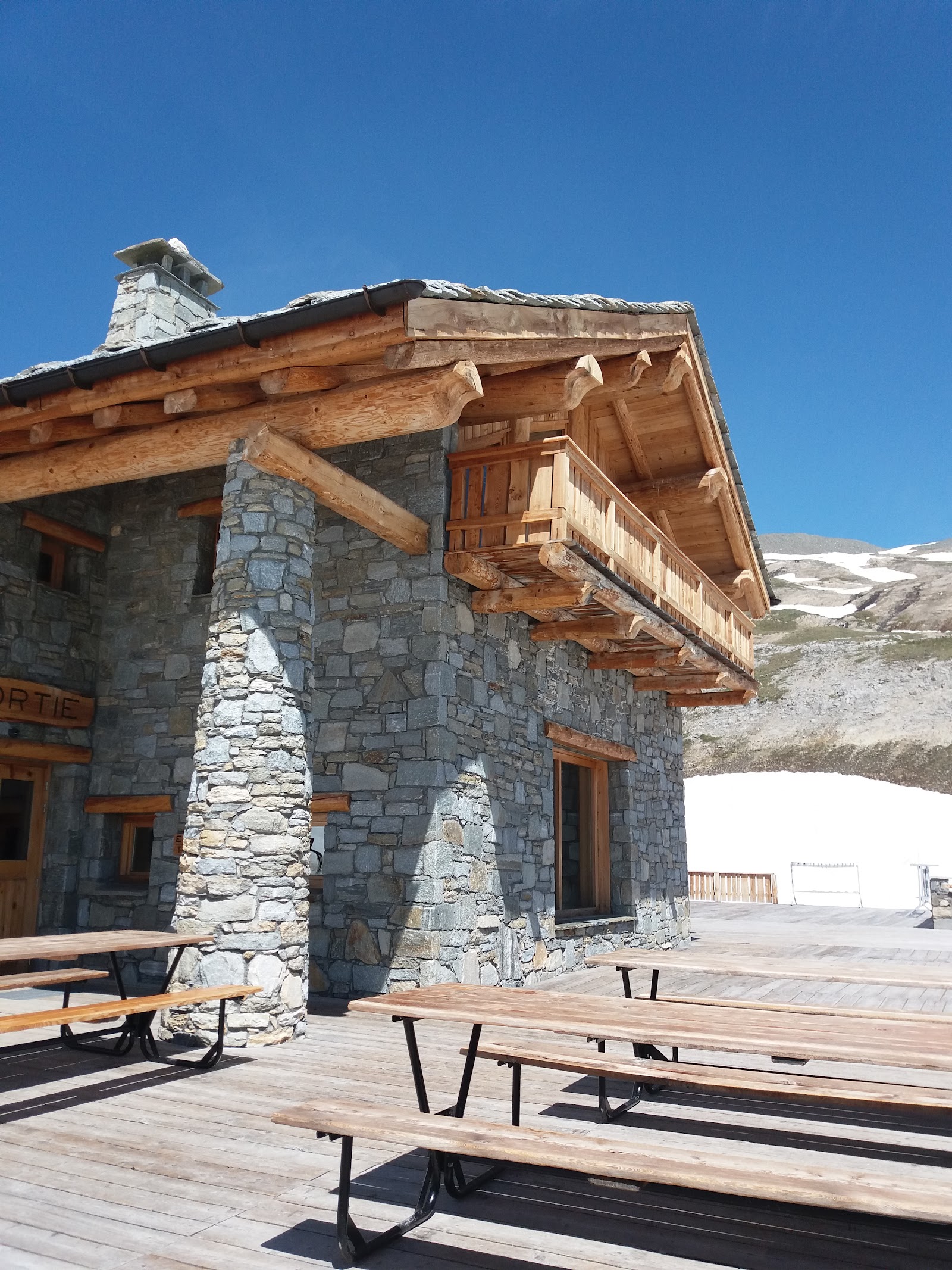 High pistes above Bonneval sur Arc with the Haute Maurienne peaks behind