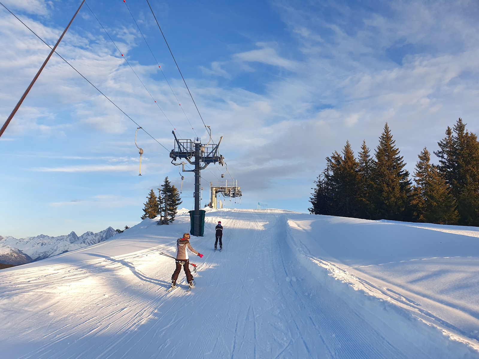 The traditional Savoyard village of Combloux under winter snow