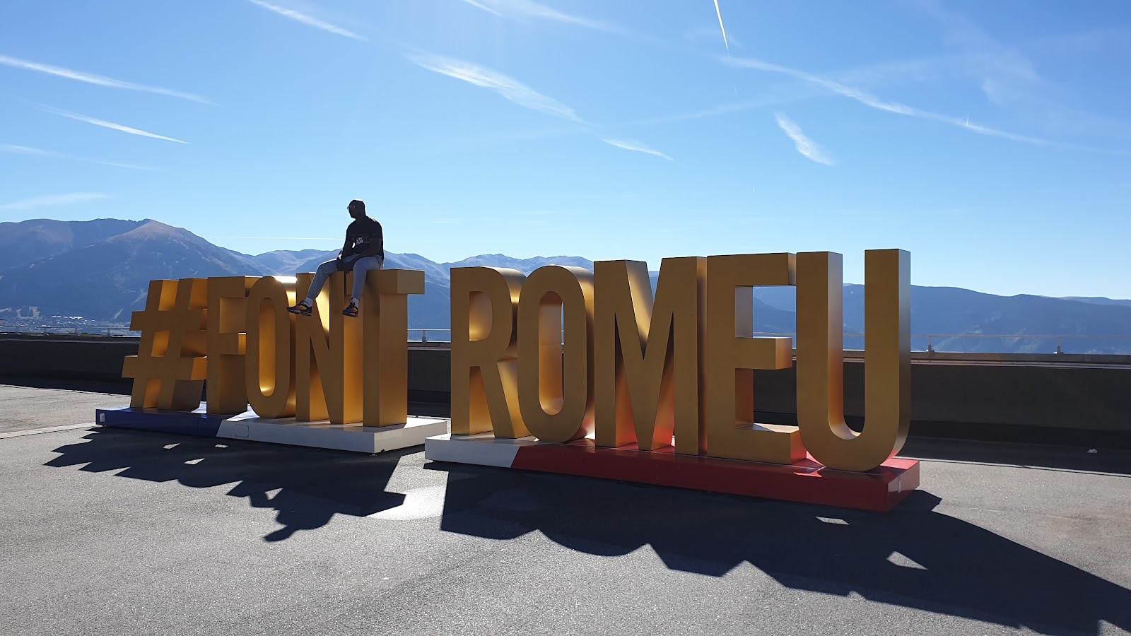 The sunny ski slopes of Font Romeu in the eastern French Pyrenees under snow