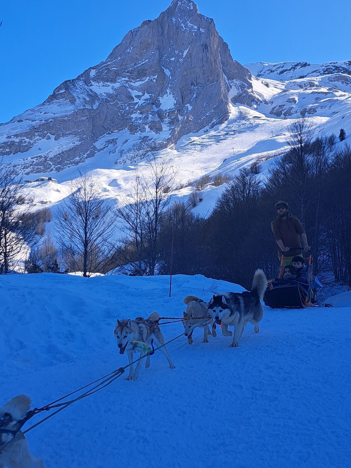 The ski base of Gourette above the Ossau valley in winter