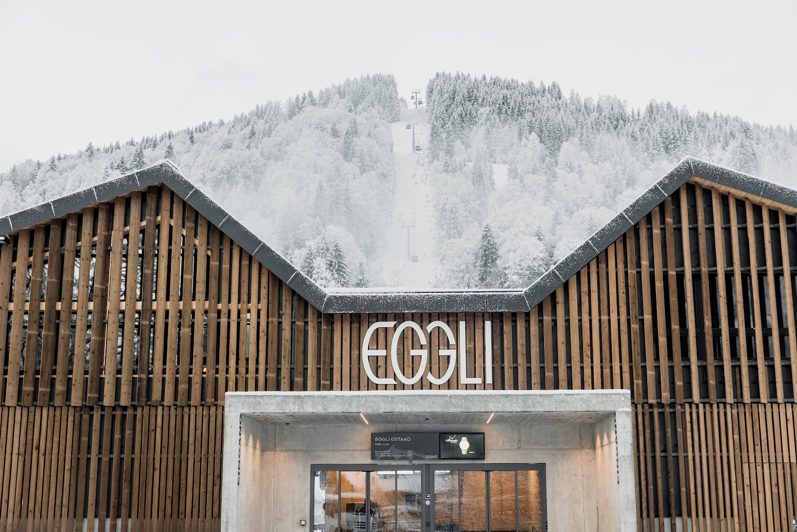 The chalet town of Gstaad in the snowy Bernese Oberland