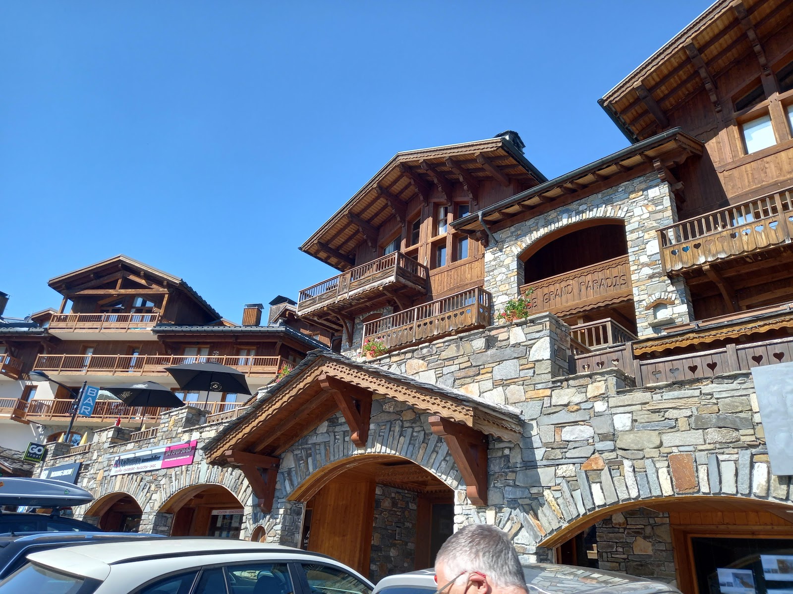 A sunny snowy ski village on a south facing balcony above a French alpine valley