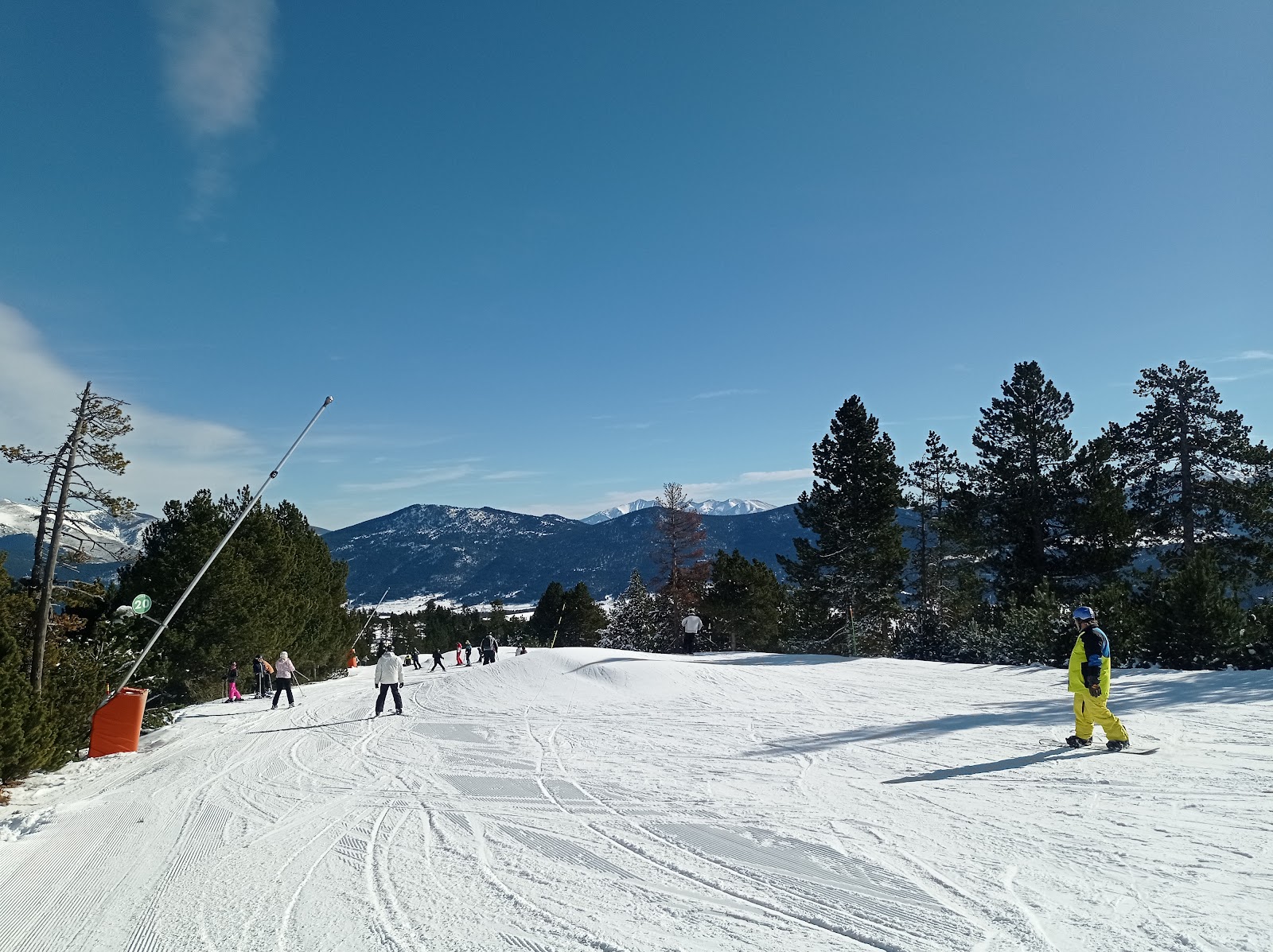 Snow covered village and chairlift at Les Angles