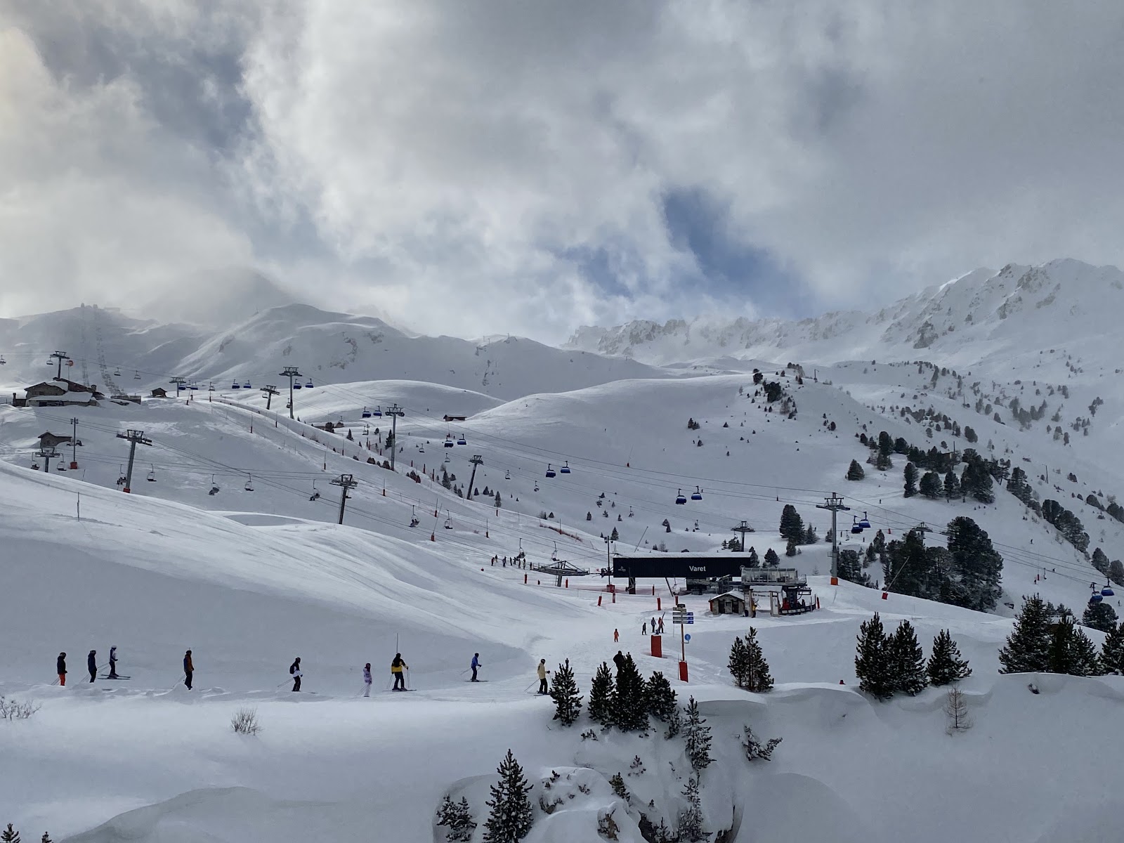 A terraced French ski village of apartments built into the slope