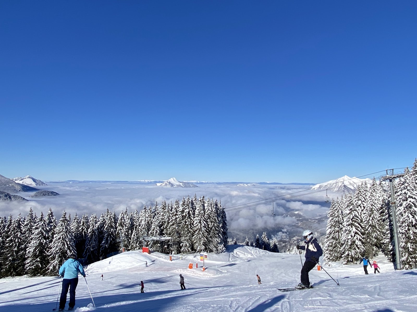 View across the Grand Massif from the top of the ski area