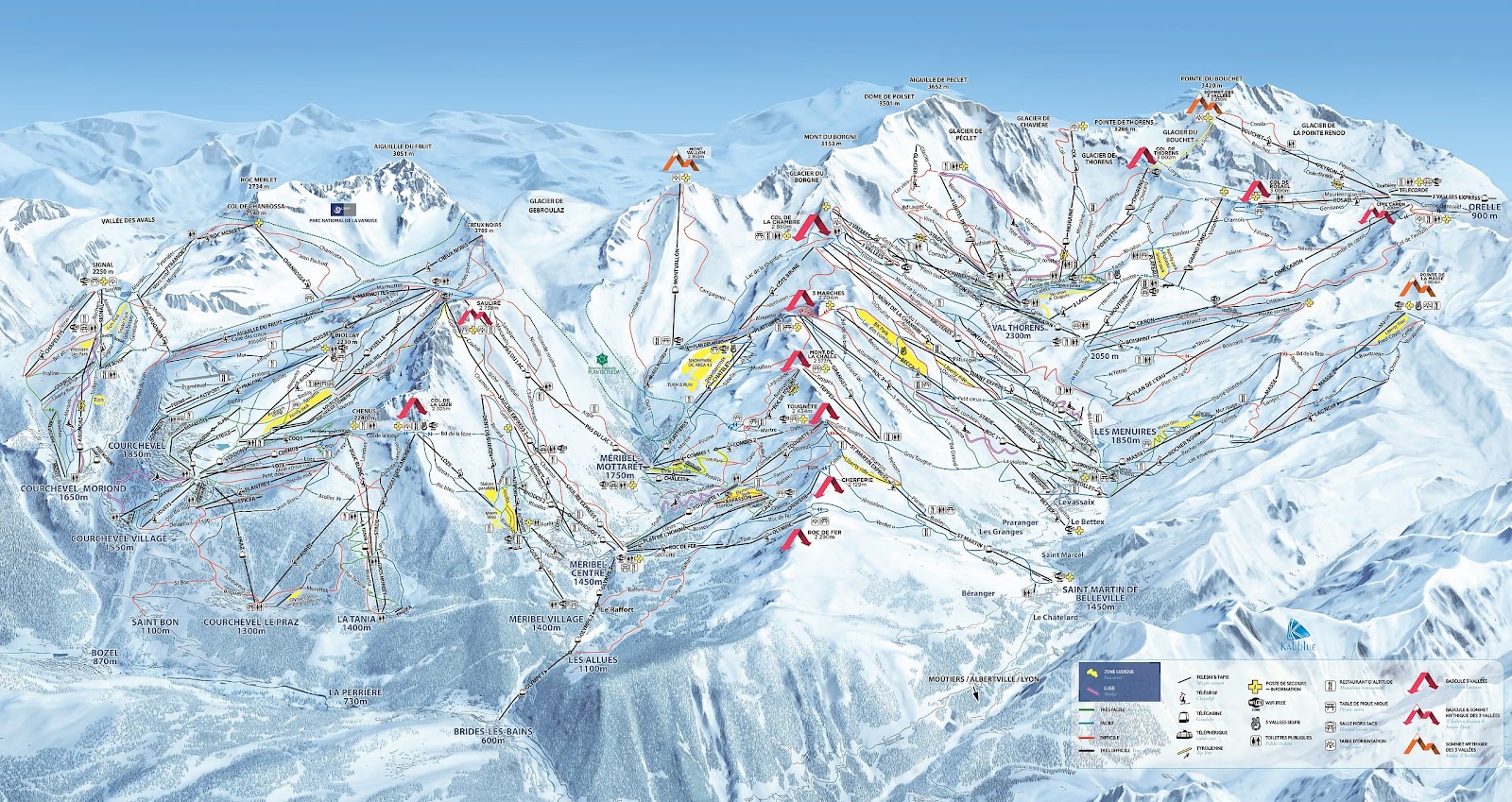 A high snowy north facing ski sector with steeper terrain and off piste