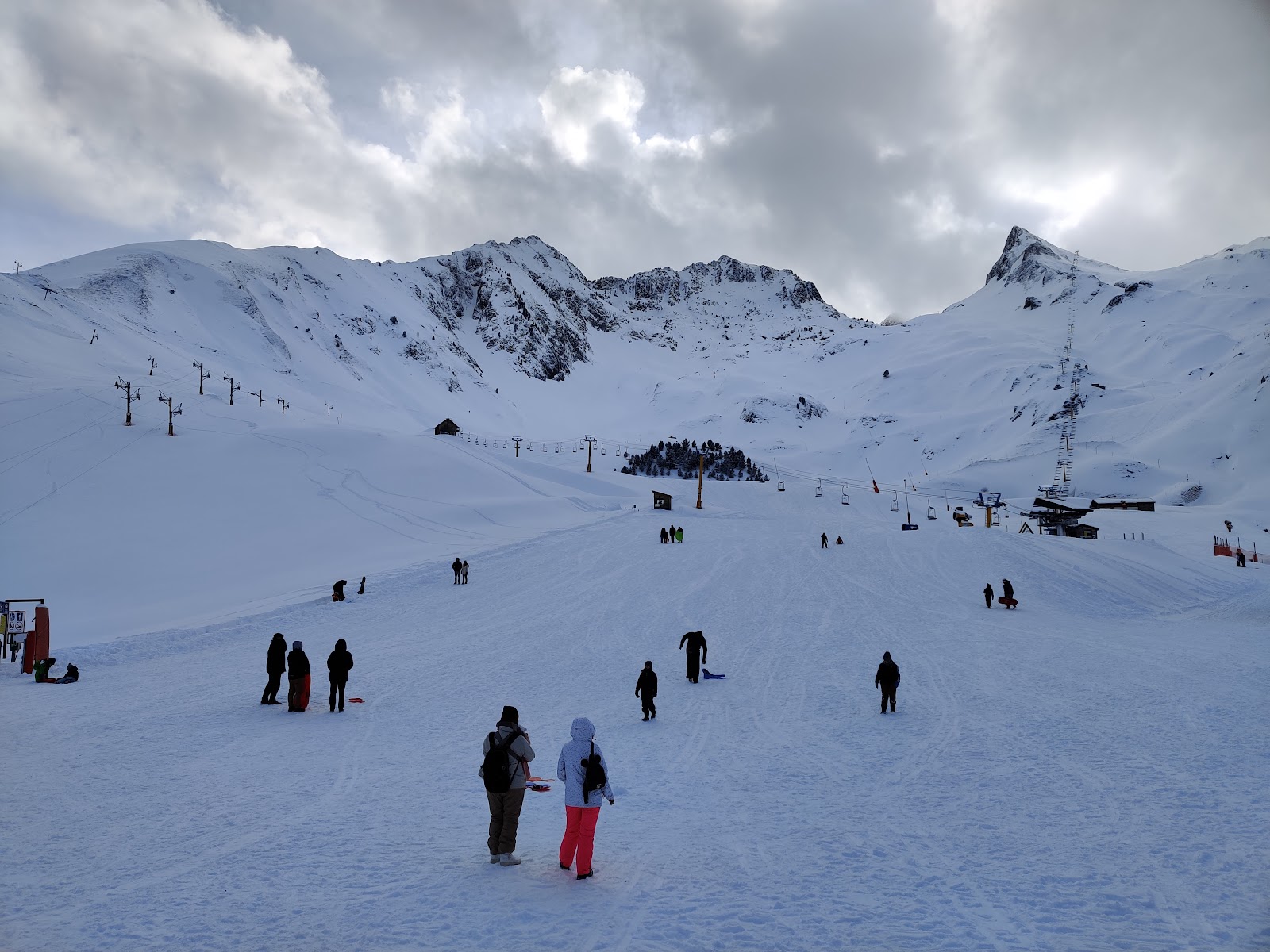The base area and car park of the Luz Ardiden ski station