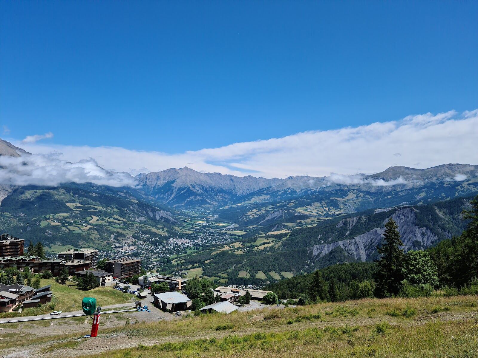 The ski resort base of Pra Loup in winter