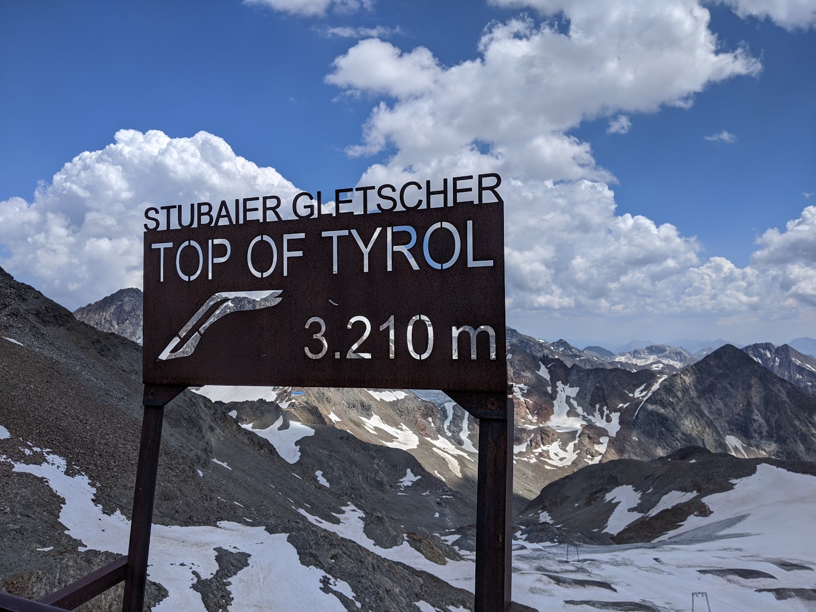 The Stubai Glacier ski area high above the Stubai valley in Tyrol