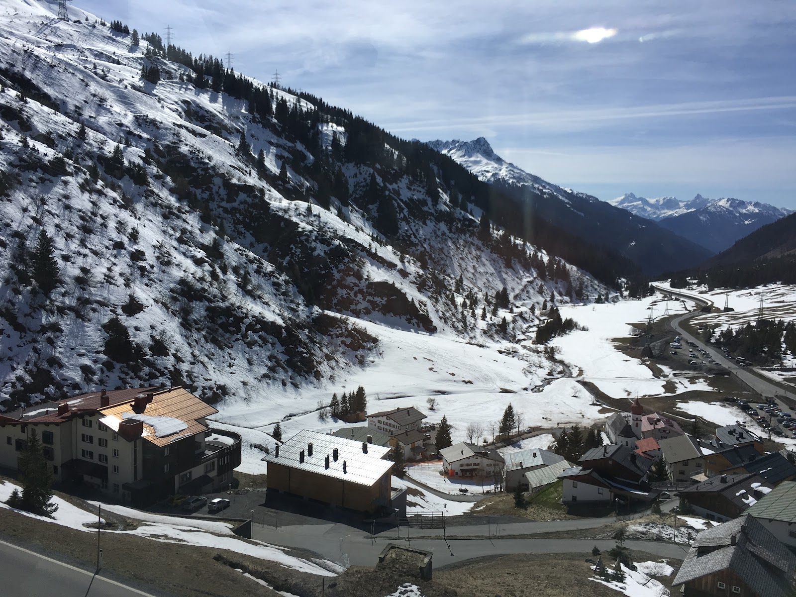 The small snowy hamlet of Stuben am Arlberg under deep winter snow