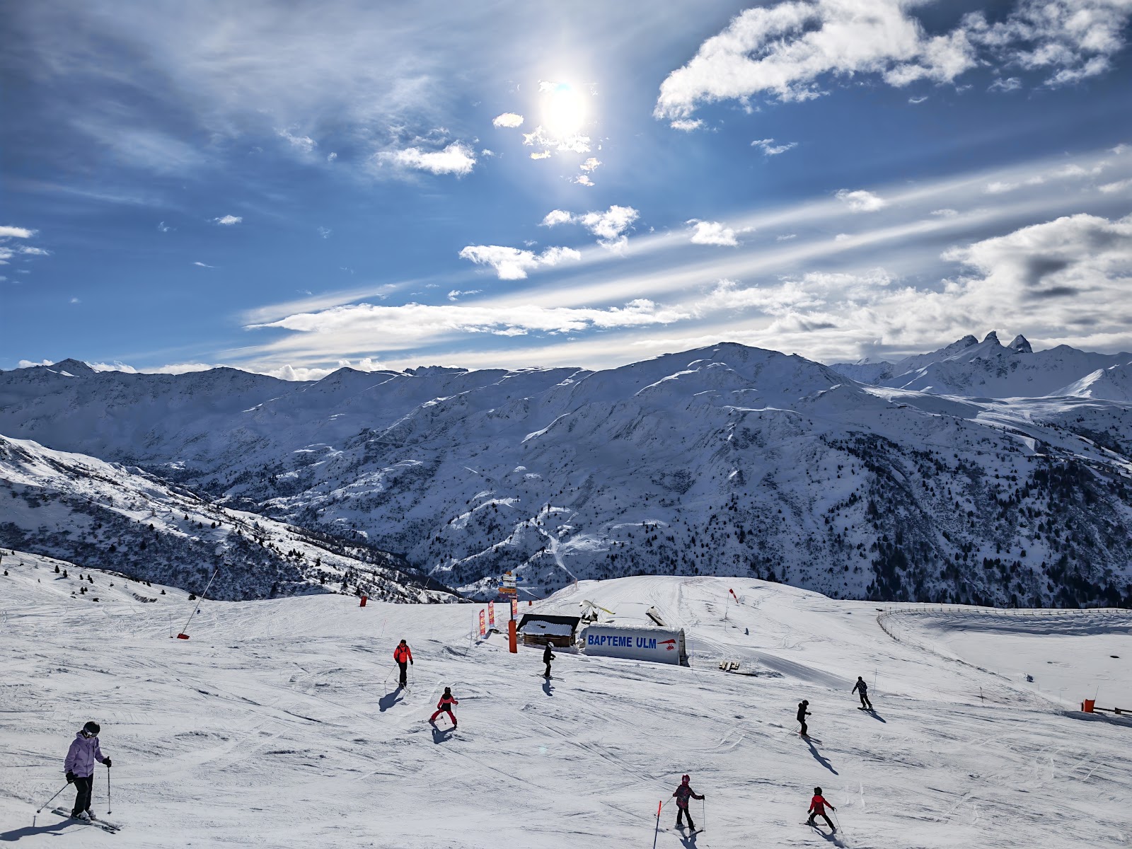 The high quiet resort of Valmeinier in the Maurienne valley under snow