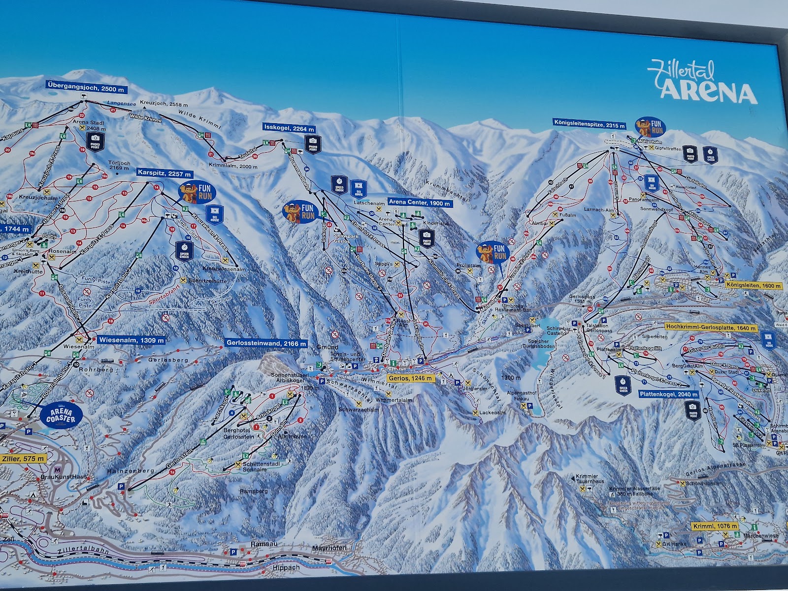 The Zillertal Arena slopes above Zell am Ziller in the Tyrol