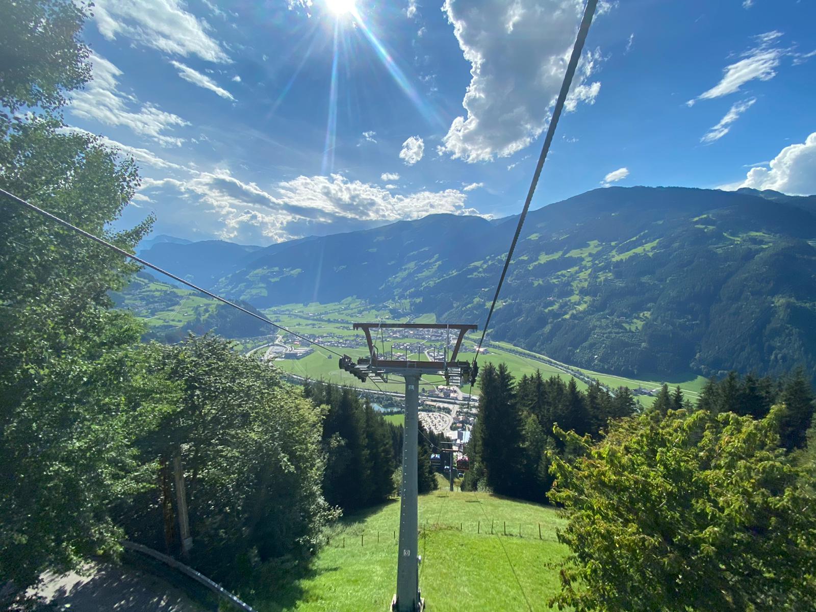 The town of Zell am Ziller in the Tyrol valley in winter